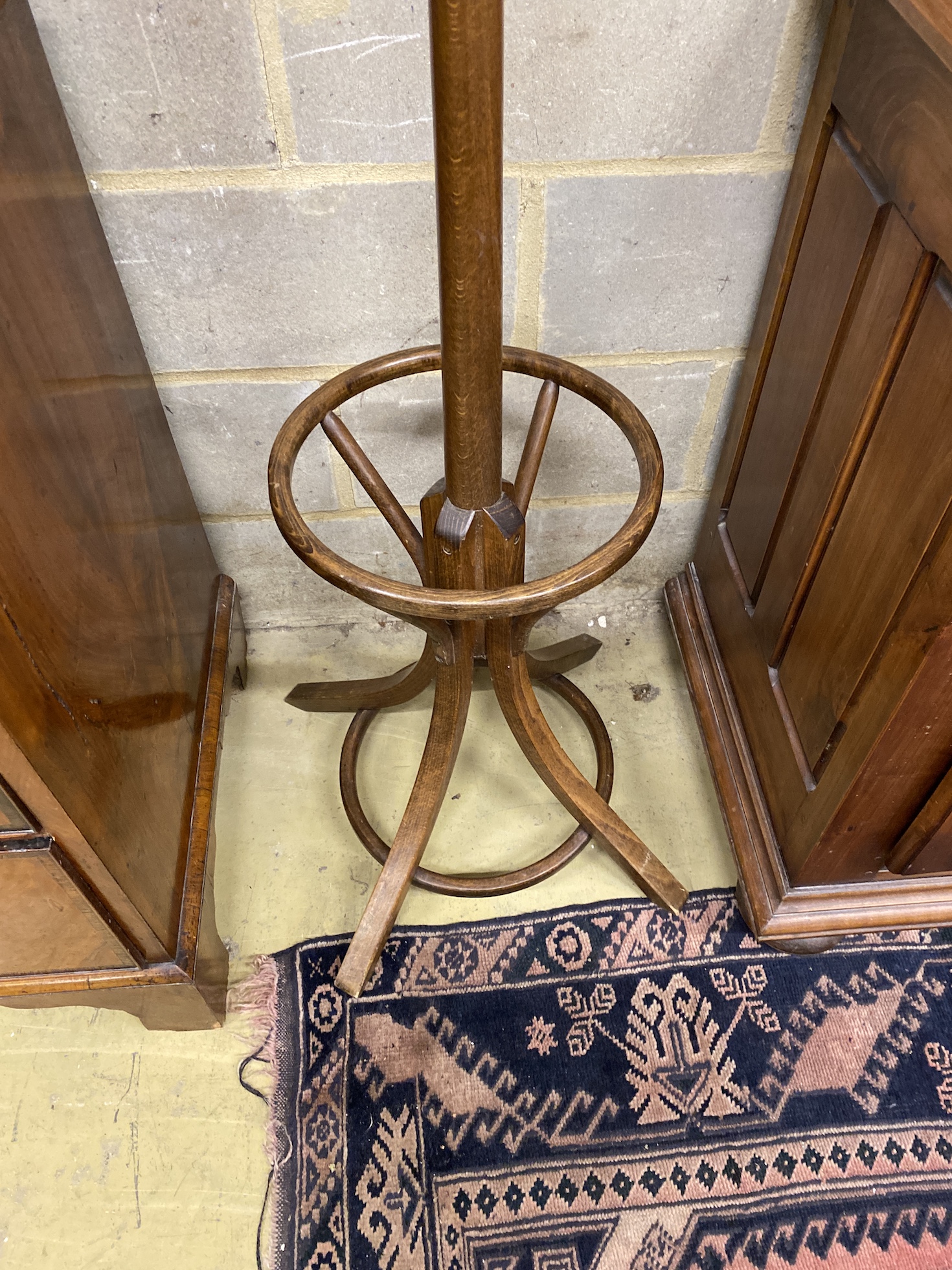 A beech bentwood coat and stick stand, height 179cm